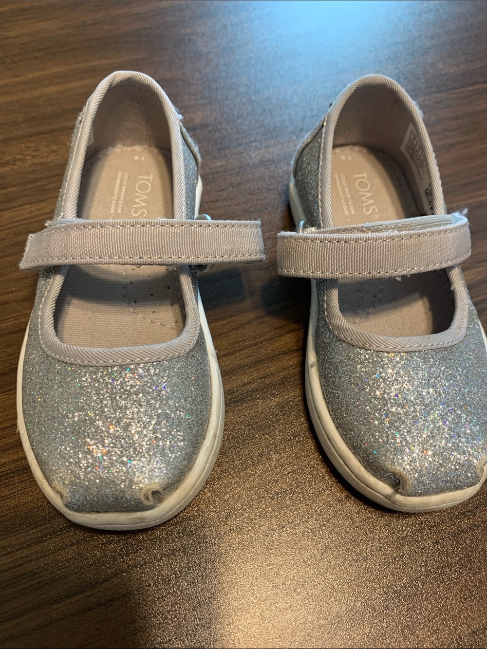 Tom’s silver sparkly toddler shoes size 6
